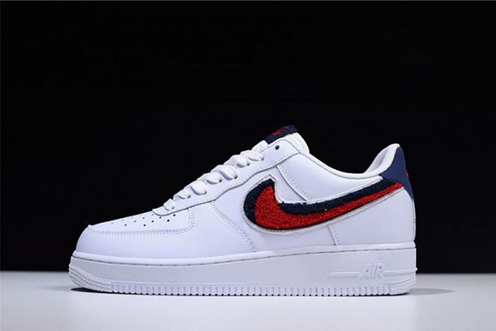 Nike Air Force 1 Low LV8 3D Chenille Swoosh White Red Blue  823511-106